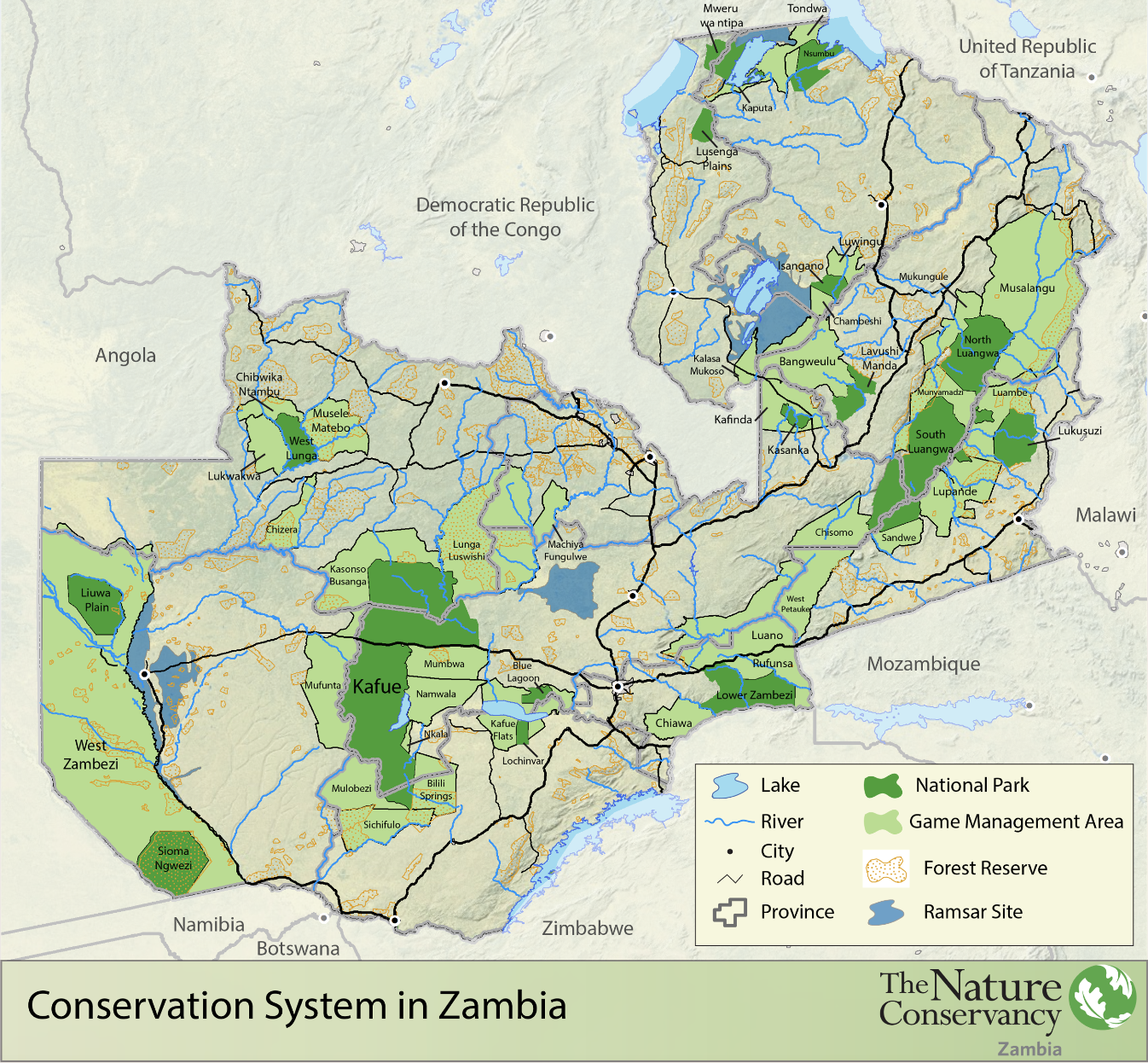 map Zambia