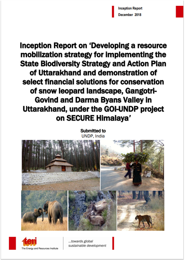 Uttarakhand, India SBSAP- TERI Inception Report