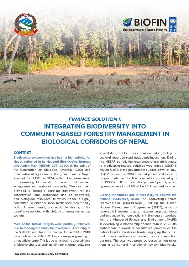 Integrating Biodiversity into Community-Based Forestry Management in Nepal
