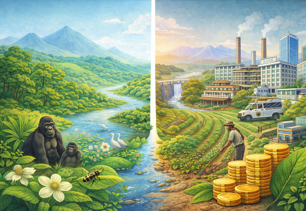 Illustration highlighting the role of biodiversity as a foundation for business, competitiveness, and economic resilience