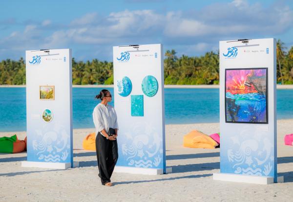 Photo: Launch of Dhirun - Art for Biodiversity Exhibition at Kandima Maldives