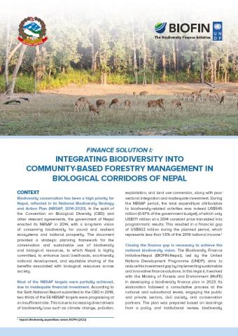 Integrating Biodiversity into Community-Based Forestry Management in Nepal