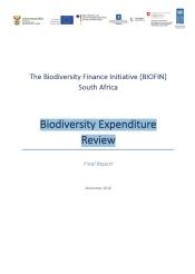 South Africa - Biodiversity Expenditure Review 2016