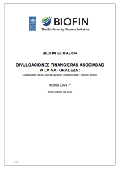 DIVULGACIONES FINANCIERAS ASOCIADAS A LA NATURALEZA: capacidades de los actores, arreglos institucionales y plan de acción