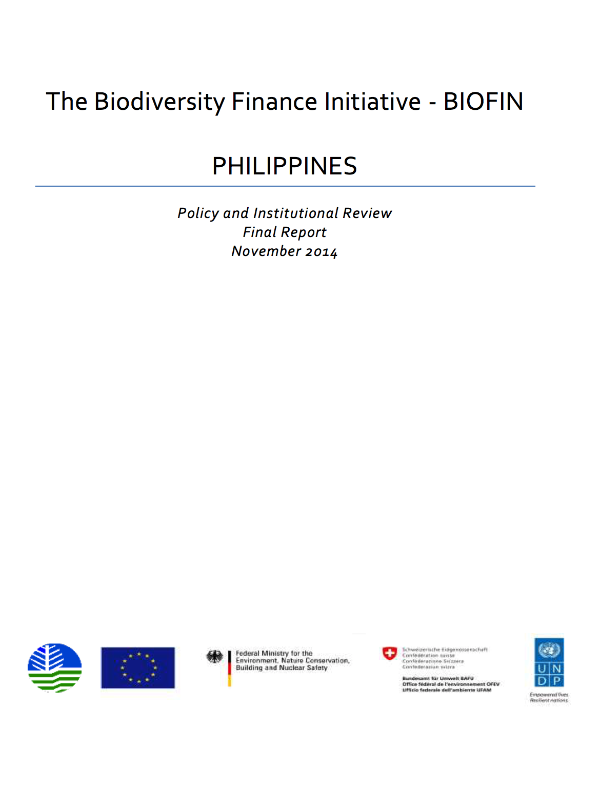 Philippines Policy and Institutional Review 1 (PIR)