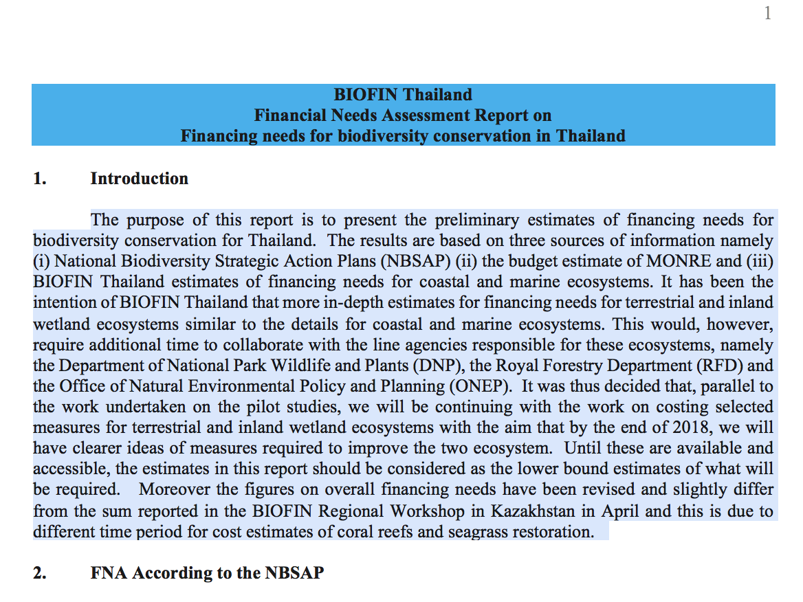 Thailand Financial Needs Assessment Summary