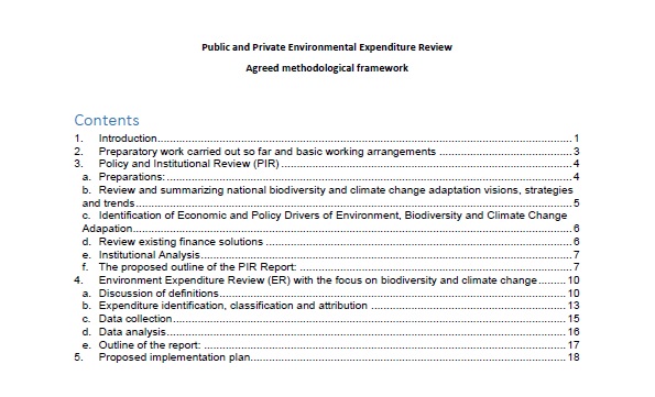 Kyrgyzstan Public and Private Environmental Expenditure Review: Agreed methodological framework Contents