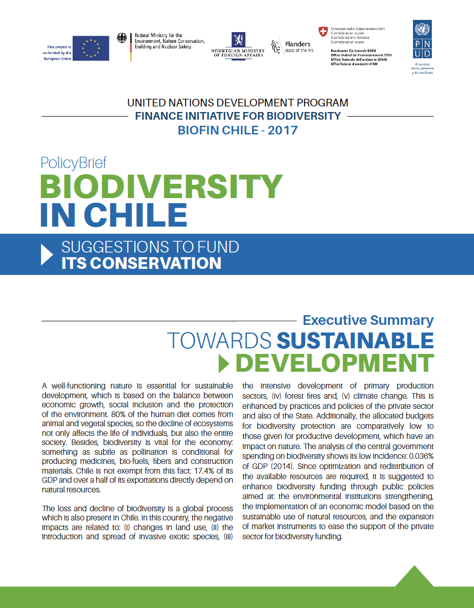 Policy Brief – Biodiversity in Chile: Suggestions to finance its conservation