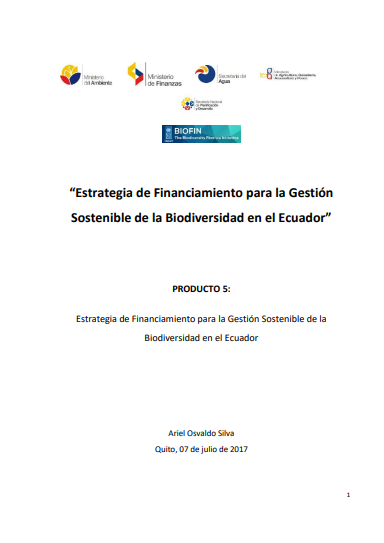 Estrategia de Financiamiento para la Gestión Sostenible de la Biodiversidad en el Ecuador