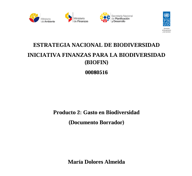 Producto 2: Gasto en Biodiversidad