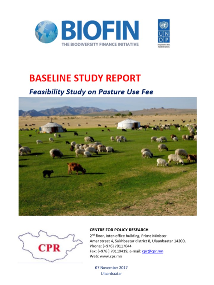 Feasibility Study on Pasture Use Fee – Baseline study report – Mongolia