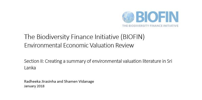 Summary of the Environmental Economic Valuation Review
