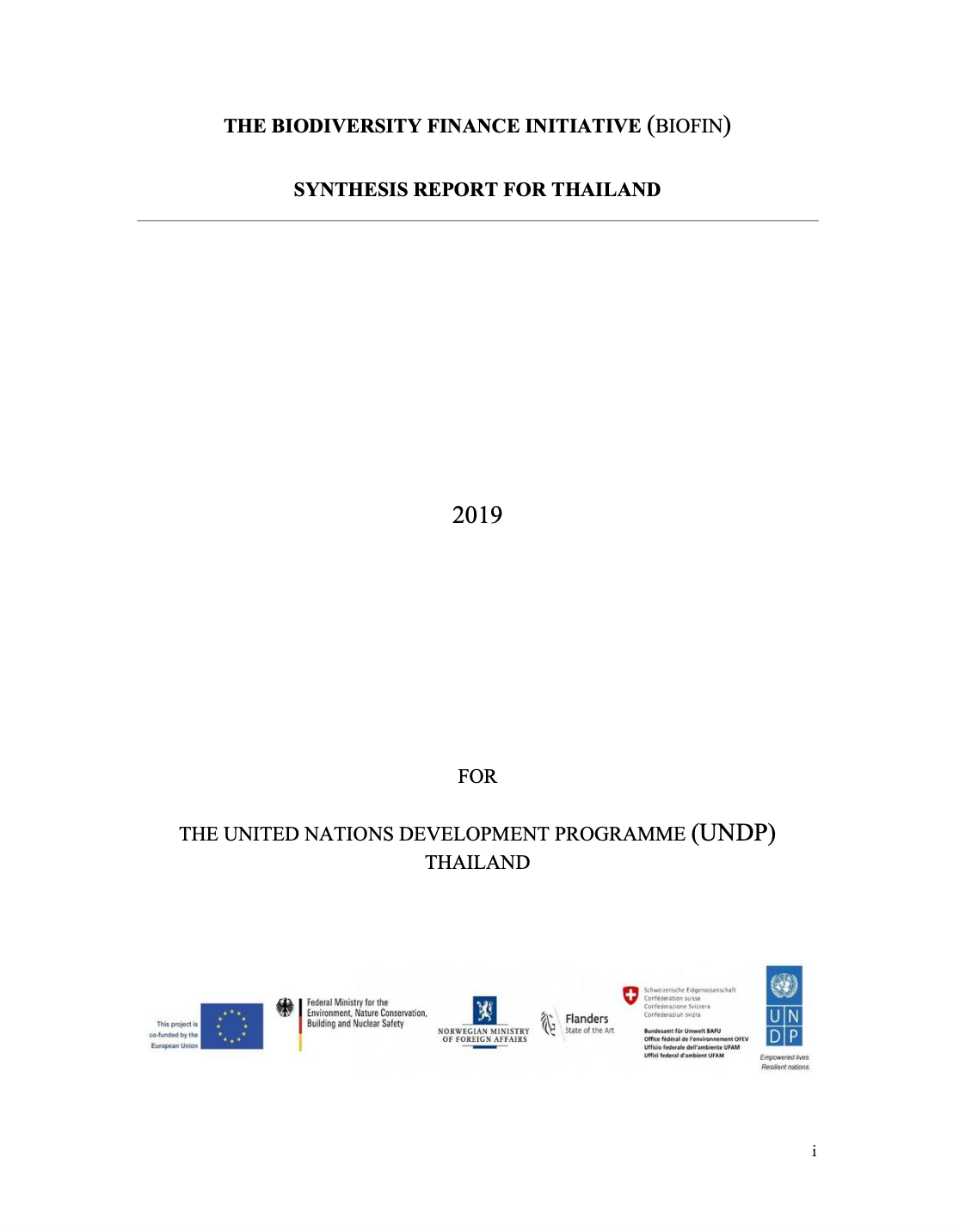 Synthesis Report for BIOFIN Thailand Phase 1