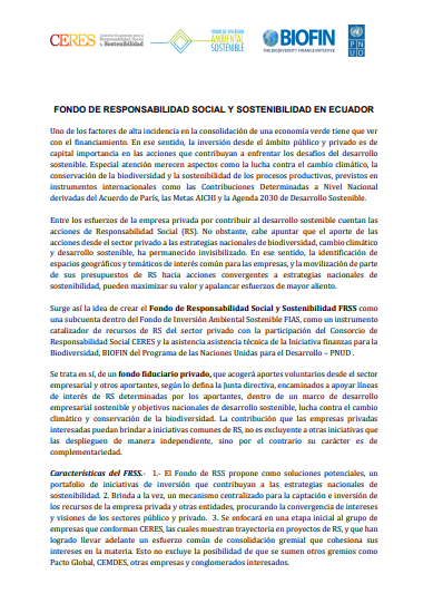 Resumen Fondo de Responsabilidad Social y Sostenibilidad