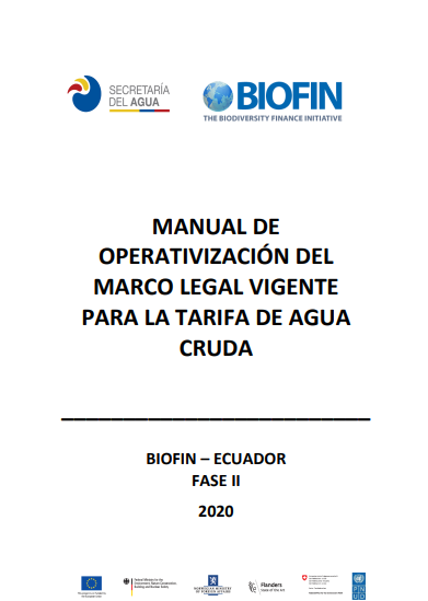 Manual de Operativización del Marco Legal Vigente para la Tarifa de Agua Cruda