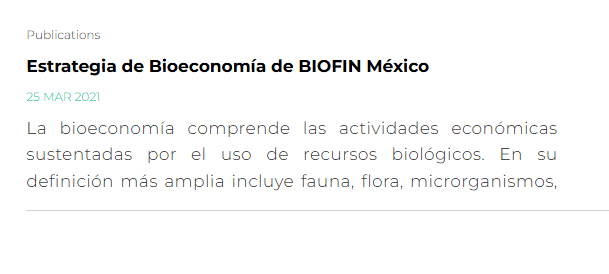 Estrategia de Bioeconomía de BIOFIN México