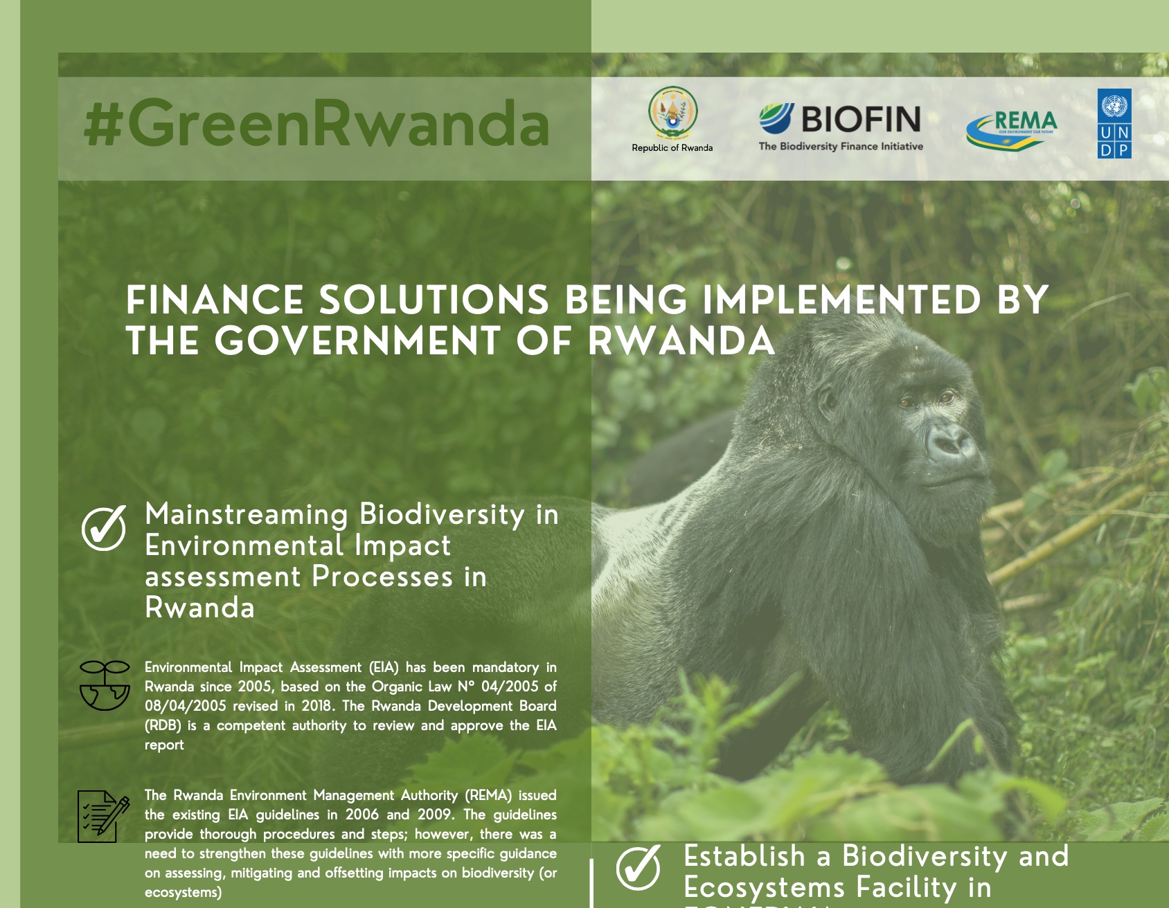 Finance Solutions Being Implemented by the Government of Rwanda
