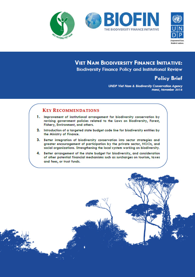 Biodiversity Finance Policy and Institutional Review