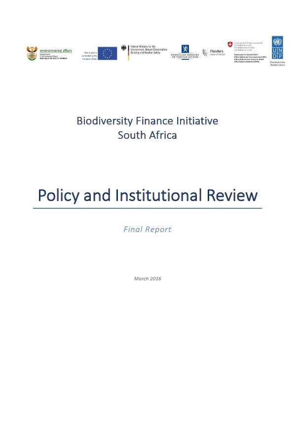 South Africa – Policy and Institutional Review