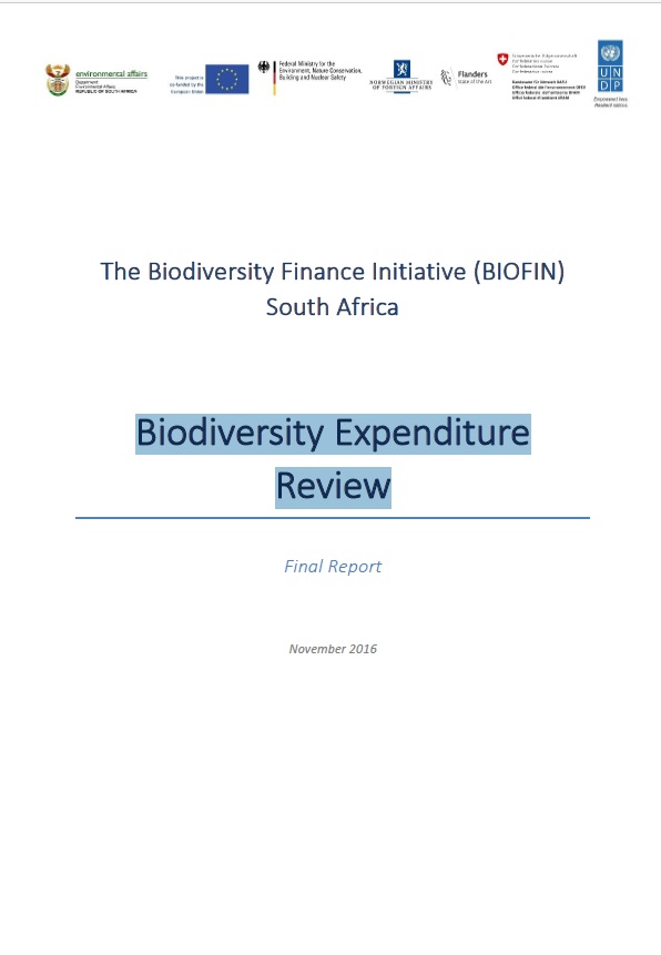South Africa – Biodiversity Expenditure Review 2016