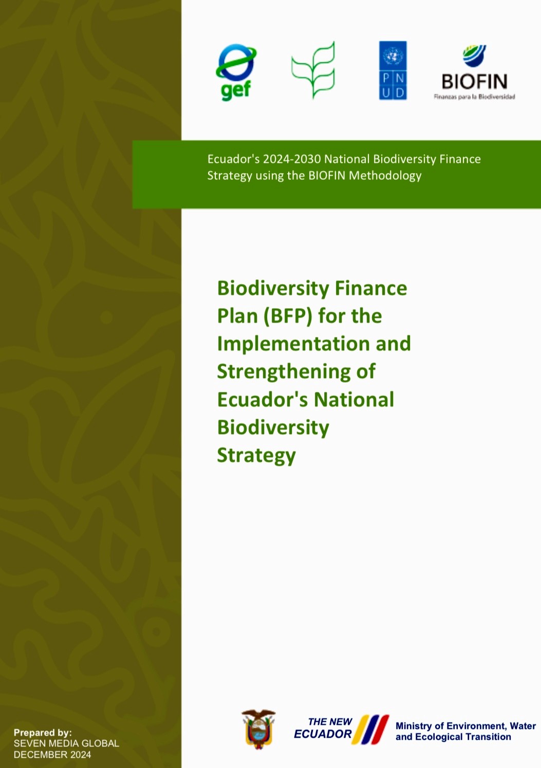 Biodiversity Finance Plan (BFP) for the Implementation and Strengthening of Ecuador’s National Biodiversity Strategy
