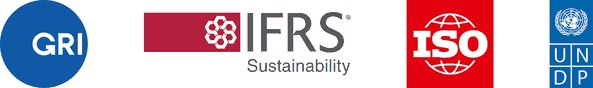 GRI, IFRS Foundation, ISO and UNDP logos