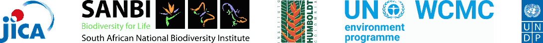JICA, SANBI, Humboldt Institute, UNEP-WCMC and UNDP logos