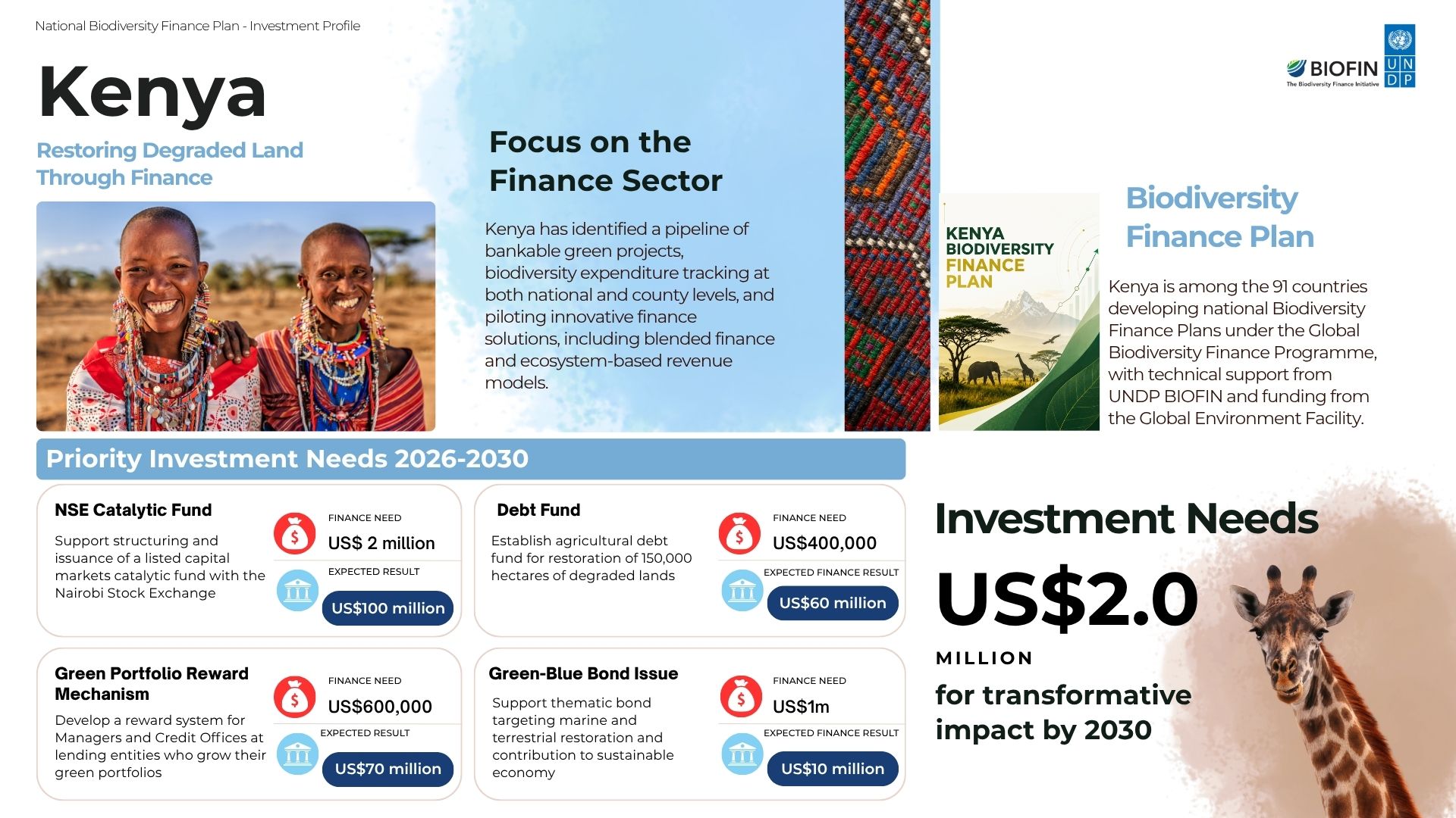 Kenya: National Biodiversity Finance Plan investment profile
