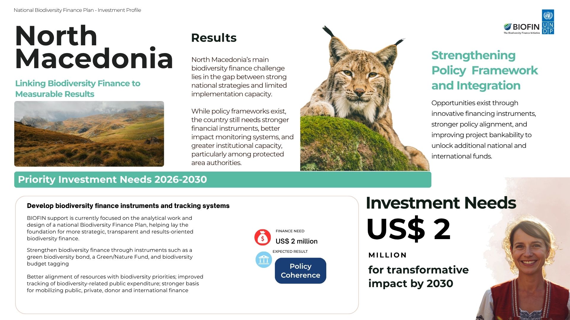 North Macedonia: National Biodiversity Finance Plan investment profile